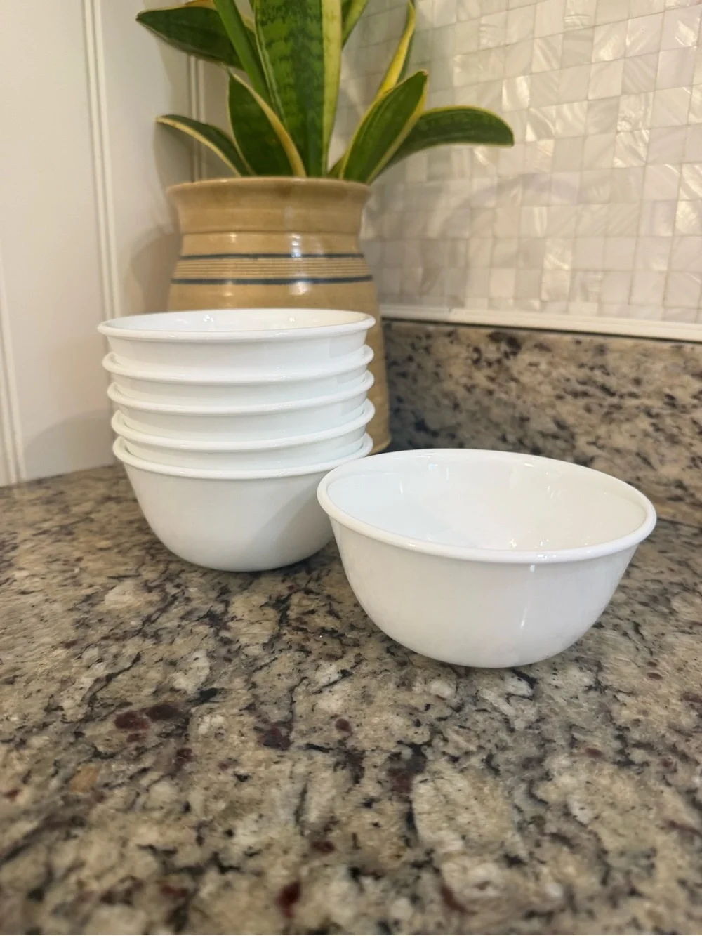 Corelle Winter Frost White Plain White Soup Cereal Bowls - Set of 6